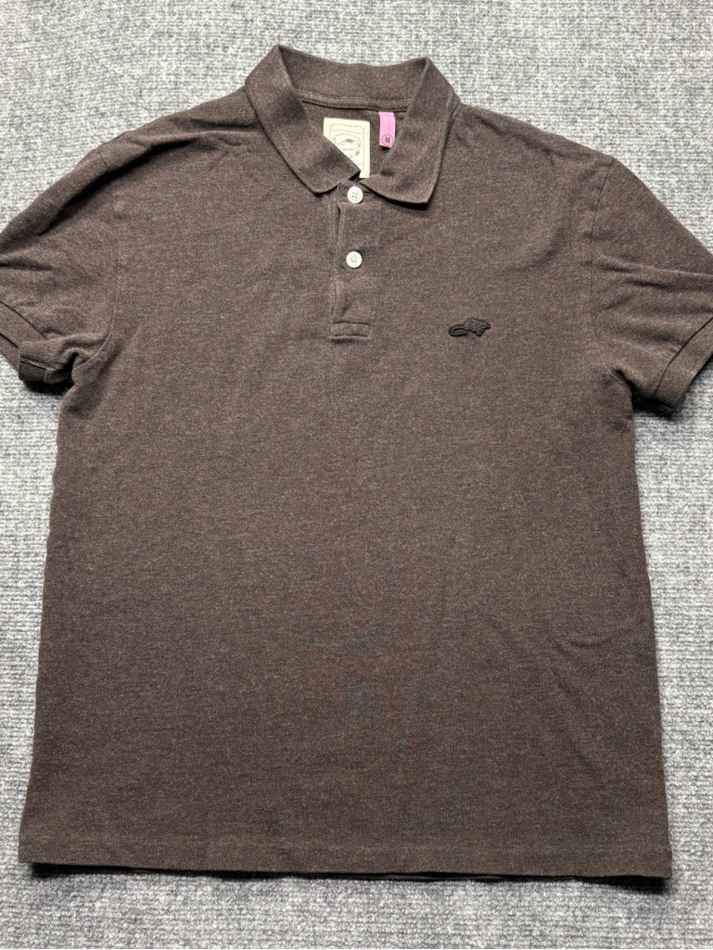 MARC JACOBS Polo Shirt Mens Medium Brown Stinky Rat 100% Cotton Preppy Casual
